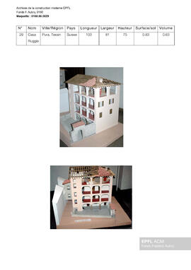 Casa Ruggia, Pura (Tessin, Suisse) [maquette]