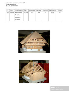 Maison, Hintersagen, Près de Marbach (Lucerne, Suisse) [maquette]