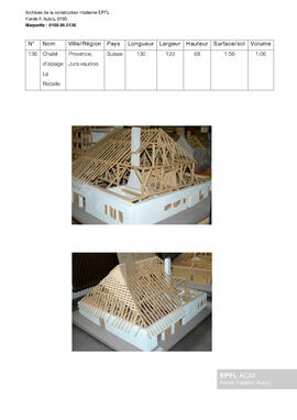 Chalet d'alpage La Redalle, Provence, Jura vaudois (Vaud, Suisse) [maquette]
